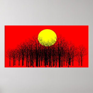 Red Sunset Poster