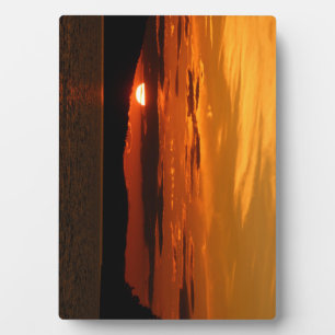 Red Sunset Tabletop Plaque with Easel