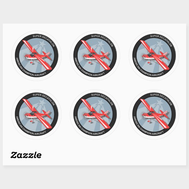 Red Super Decathlon Sticker with Sunburst (ACA) (Sheet)