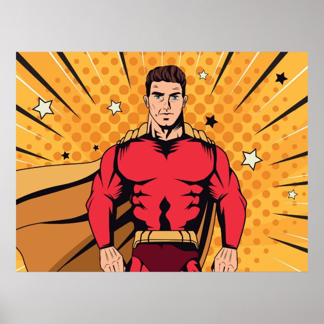 Red superhero poster (Front)