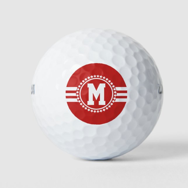 Red Superstar Monogram Golf Balls (Front)