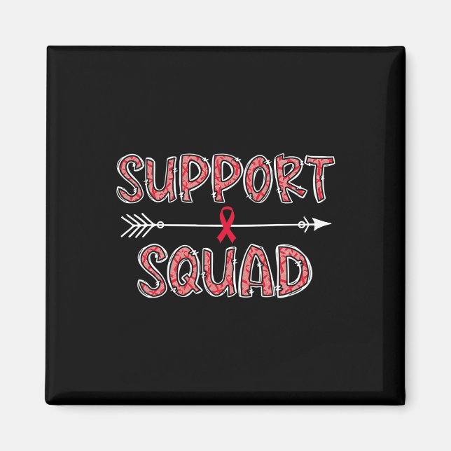 red support squad blood cancer awareness warrior s magnet (Front)