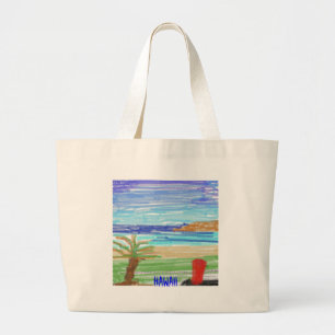 Red Surfboard on Kaanapali Beach, Hawaii Large Tote Bag