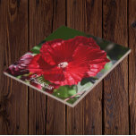 Red Swamp Hibiscus Bloom Floral Tile<br><div class="desc">Ceramic tile featuring the photo image of a stunning,  red Swamp Hibiscus bloom. A lovely,  floral design! Select your tile size. Makes a great kitchen trivet!</div>
