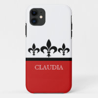 Red Swanky Fleur De Lis BT iPhone 5 Case