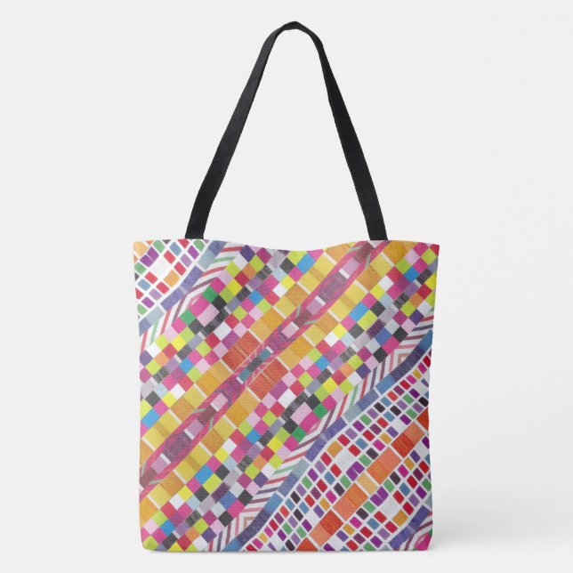 Red Swatches and Colourful Pixels Bag (Back)