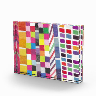 Red Swatches and Colourful Pixels Photo Block