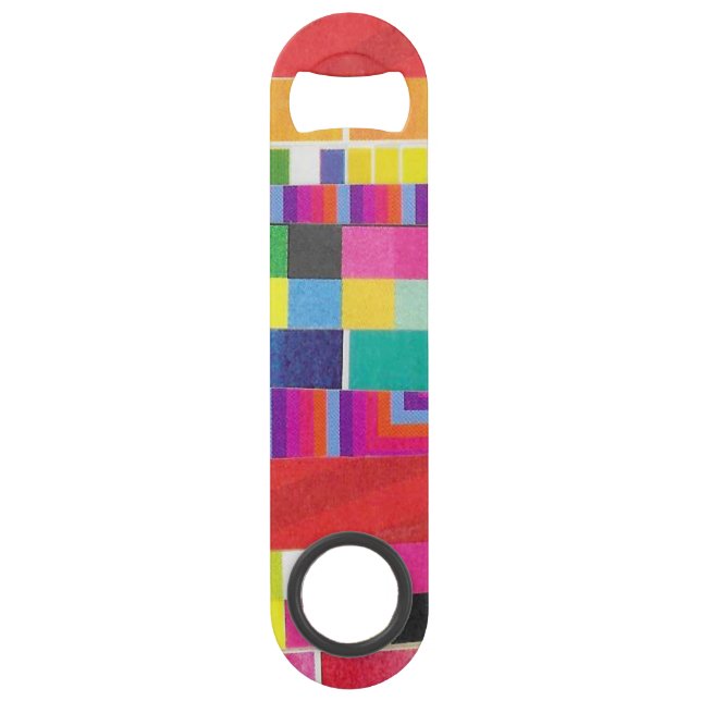 red swatches, stripes, and colourful pixels (Front)
