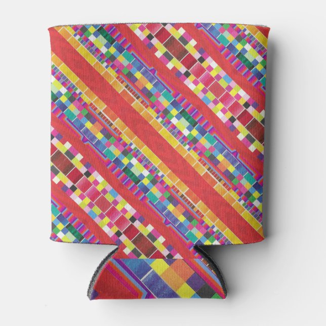 red swatches, stripes, and colourful pixels can cooler (Front)