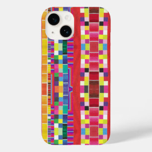 red swatches, stripes, and colourful pixels Case-Mate iPhone 14 case