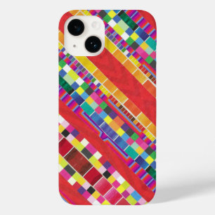 red swatches, stripes, and colourful pixels Case-Mate iPhone 14 case