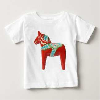 Red Swedish Dala Horse Baby T-Shirt