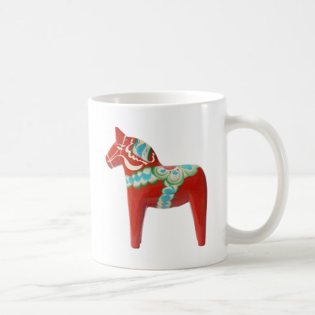 Red Swedish Dala Horse Coffee Mug (Right)