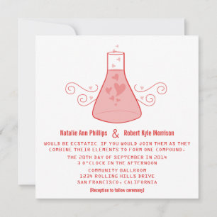 Red Sweet Chemistry Wedding Invite