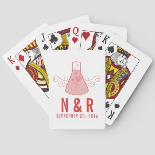Red Sweet Chemistry Wedding Playing Cards