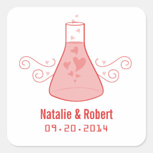 Red Sweet Chemistry Wedding Stickers