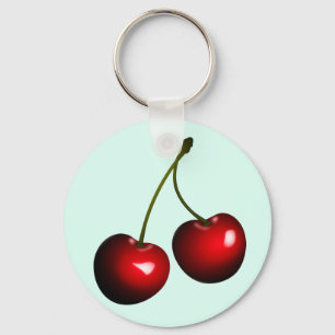 Red Sweet Cherries - Choose / add your colour Key Ring