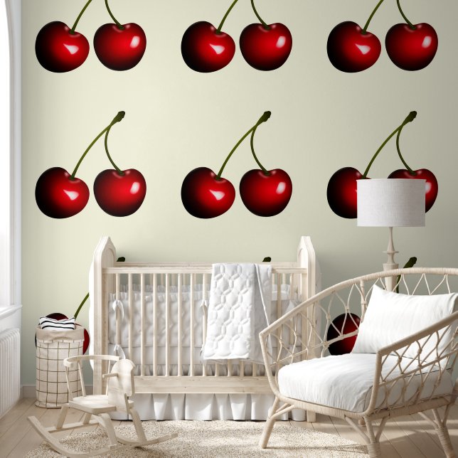 Red Sweet Cherries Custom Colours Wallpaper (Kids)