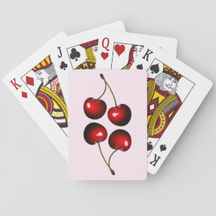 Red Sweet Cherries Playing Cards