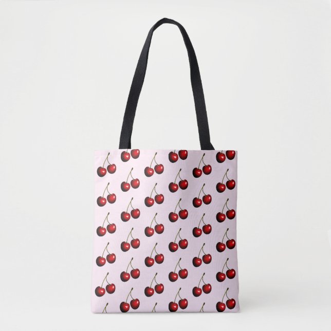 Red Sweet Cherries Tote Bag - Custom Colour (Front)