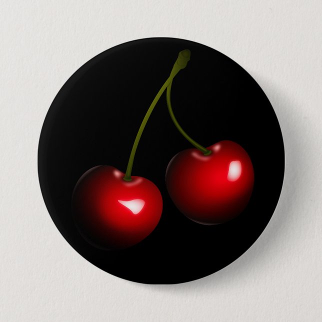 Red Sweet Cherry Button - Choose Colour (Front)