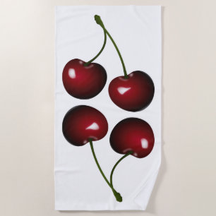 Red Sweet Cherry - Tasty Beach Towel