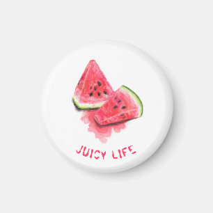 Red Sweet Juicy Watermelon Pieces Tasty - Drawing Magnet
