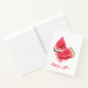 Red Sweet Juicy Watermelon Pieces Tasty - Drawing Notebook