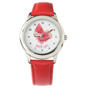 Red Sweet Juicy Watermelon Pieces Tasty - Drawing Watch