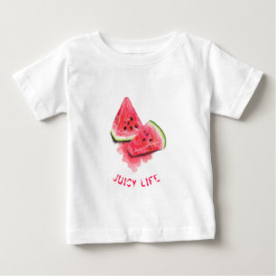 Red Sweet Juicy Watermelon Pieces Tasty - Fresh Baby T-Shirt
