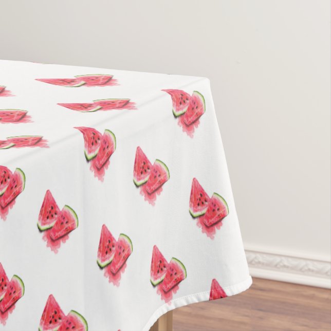 Red Sweet Juicy Watermelon Pieces Tasty - Fresh - Tablecloth (In Situ)