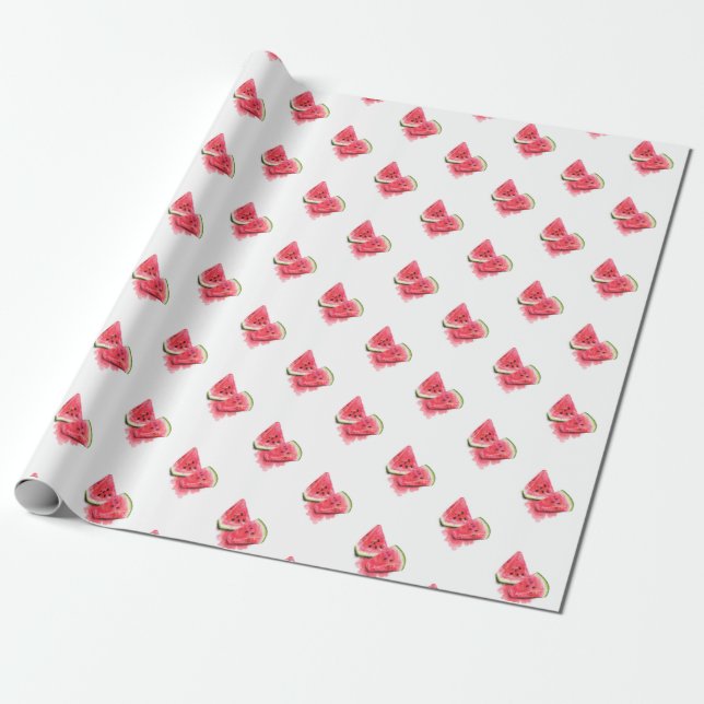 Red Sweet Juicy Watermelon Pieces Tasty - Fresh Wrapping Paper (Unrolled)