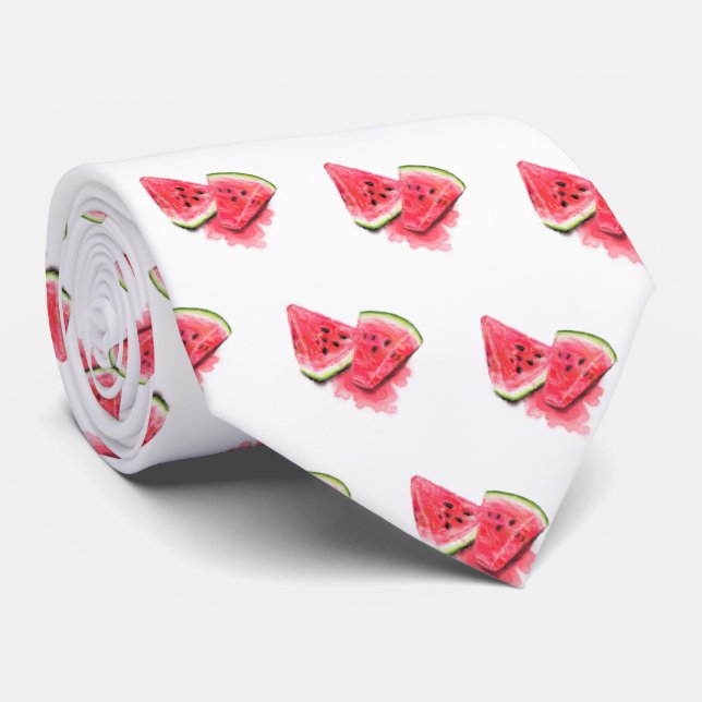 Red Sweet Juicy Watermelon Pieces Tasty - Party Tie (Rolled)