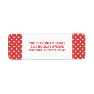 Red Sweet Polka Dot Holiday Address Labels
