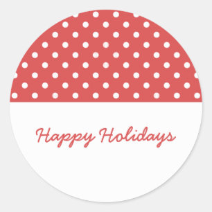 Red Sweet Polka Dot Holiday Stickers
