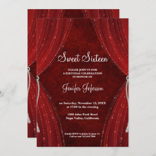 Red Sweet Sixteen Invitation