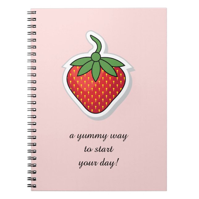 Red Sweet Strawberry - edit phrase Spiral Notebook (Front)