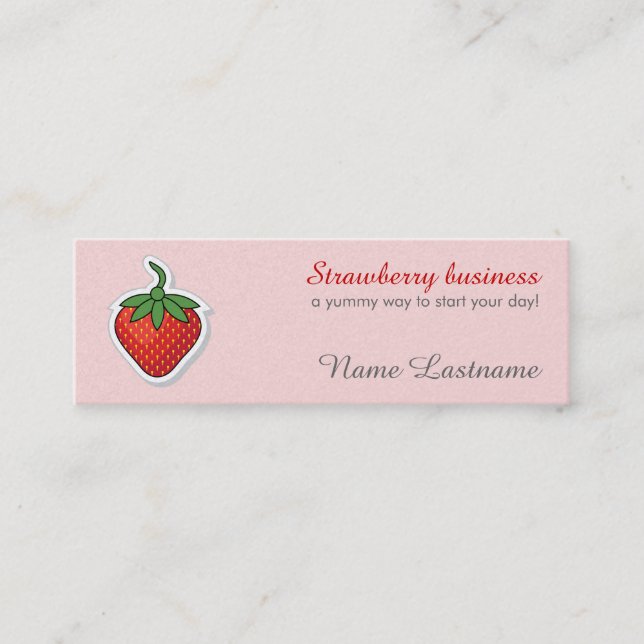 Red Sweet Strawberry - personalised business card (Front)