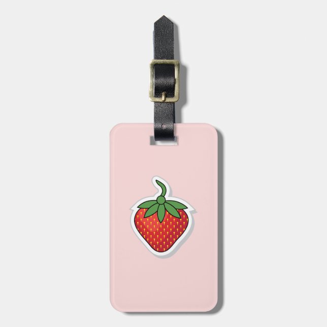 Red Sweet Strawberry - personalised Luggage Tag (Front Vertical)