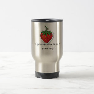 Red Sweet Strawberry - personalised your text Travel Mug