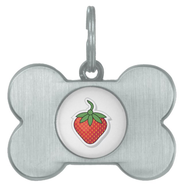 Red Sweet Strawberry Pet Tag (Front)