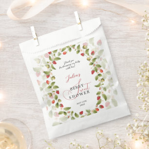 Red Sweet Strawberry Wildflower Wreath Baby Shower Favour Bags