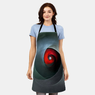 Red Swirl Artistic Modern Abstract Art Pattern #19 Apron