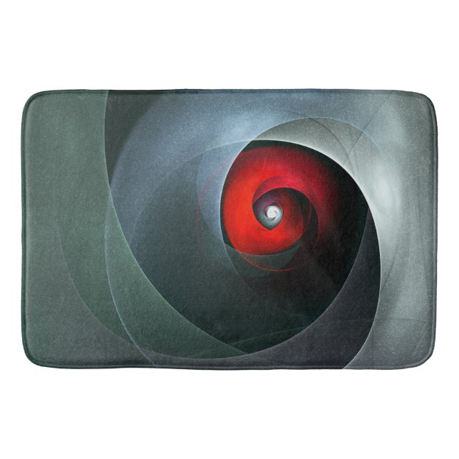 Red Swirl Artistic Modern Abstract Art Pattern #19 Bath Mat (Front)