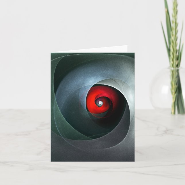 Red Swirl Artistic Modern Abstract Art Pattern #19 Card (Front)