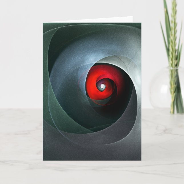 Red Swirl Artistic Modern Abstract Art Pattern #19 Card (Front)