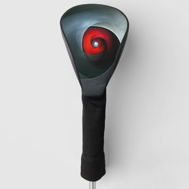Red Swirl Artistic Modern Abstract Art Pattern #19 Golf Head Cover (Front)