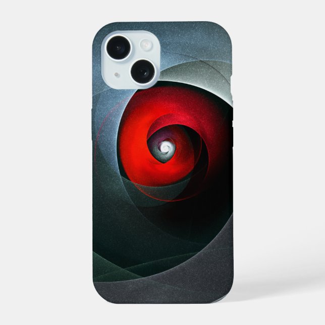 Red Swirl Artistic Modern Abstract Art Pattern #19 iPhone 15 Case (Back)