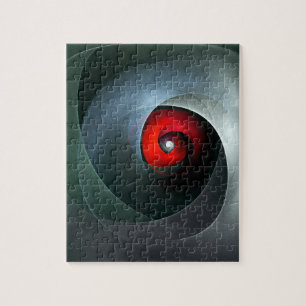 Red Swirl Artistic Modern Abstract Art Pattern #19 Jigsaw Puzzle