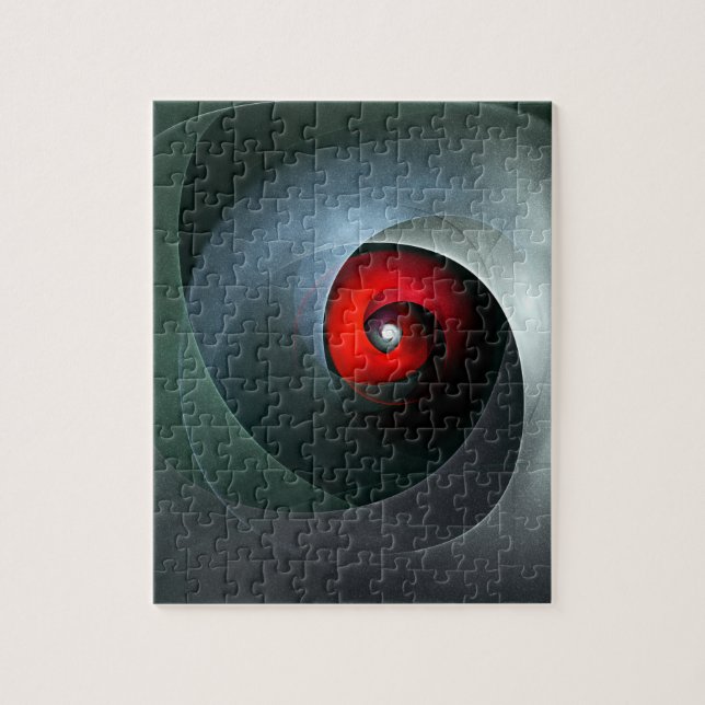 Red Swirl Artistic Modern Abstract Art Pattern #19 Jigsaw Puzzle (Vertical)